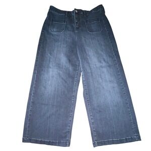 Liverpool Los Angeles Sabina Wide Leg High Rise Button Fly Jeans 12/31 Crop